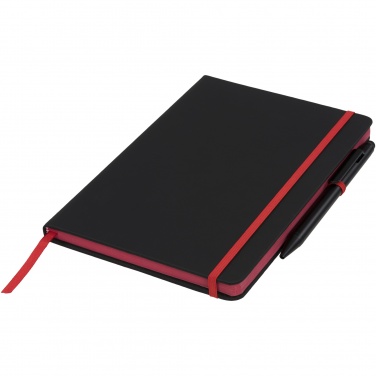 Logotrade Werbeartikel das Foto: Noir Edge A5 Notizbuch mit farbigem Rand