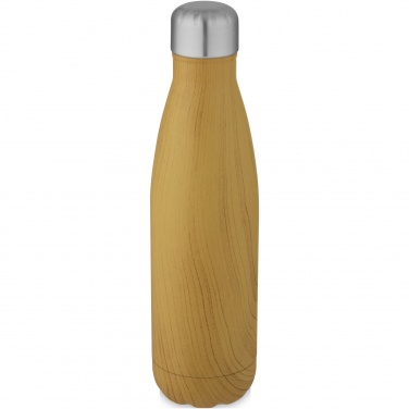 Logotrade Firmengeschenke das Foto: Cove 500 ml Kupfer-Vakuum Isolierflasche in Holzoptik