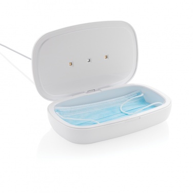 Logotrade Werbegeschenke das Foto: UV-C Sterilisations-Box mit 5W Wireless Charger
