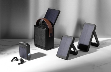 Logotrade Geschäftsgeschenke das Foto: Skywave 12W Solar-Lautsprecher aus RCS recyceltem Kunststoff