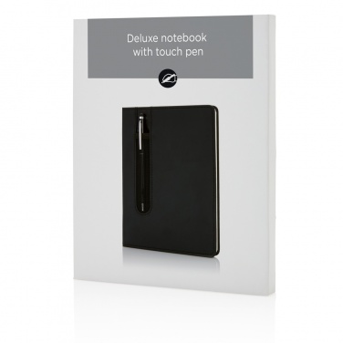 Logotrade Firmengeschenke das Foto: Basic Hardcover PU A5 Notizbuch mit Stylus-Stift
