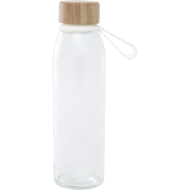 Logotrade Geschäftsgeschenke das Foto: Porto 500 ml Glas-Flasche mit Silikongriff und Bambusdeckel