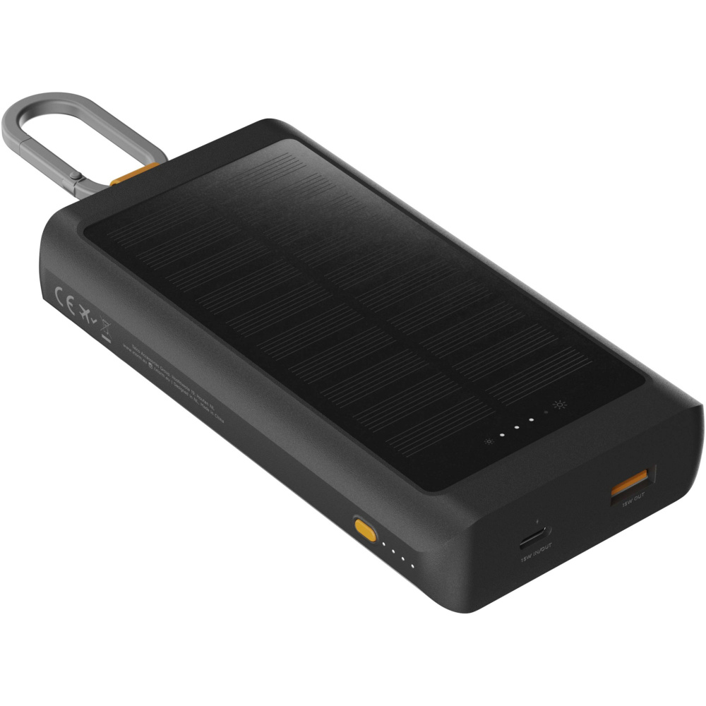 Logotrade Werbeartikel das Foto: Xtorm XG2S101 Go2 10.000 mAh 15W Solar Powerbank mit Lampe 