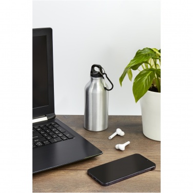 Logotrade promotional giveaway image of: Oregon 400 ml aluminium water bottle with carabiner