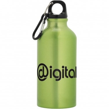 Logo trade promotional item photo of: Oregon 400 ml aluminium water bottle with carabiner
