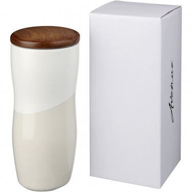Logo trade advertising product photo of: Double-walled ceramic tumbler Reno 370 ml