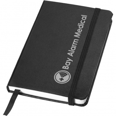 Logo trade promotional giveaways picture of: Classic A6 hard cover pocket notebook