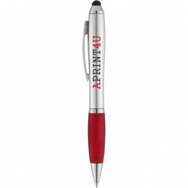 Logo trade promotional items image of: Nash stylus ballpoint with coloured grip