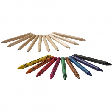 Logo trade promotional product photo of: Lucky 19-piece coloured pencil and crayon set