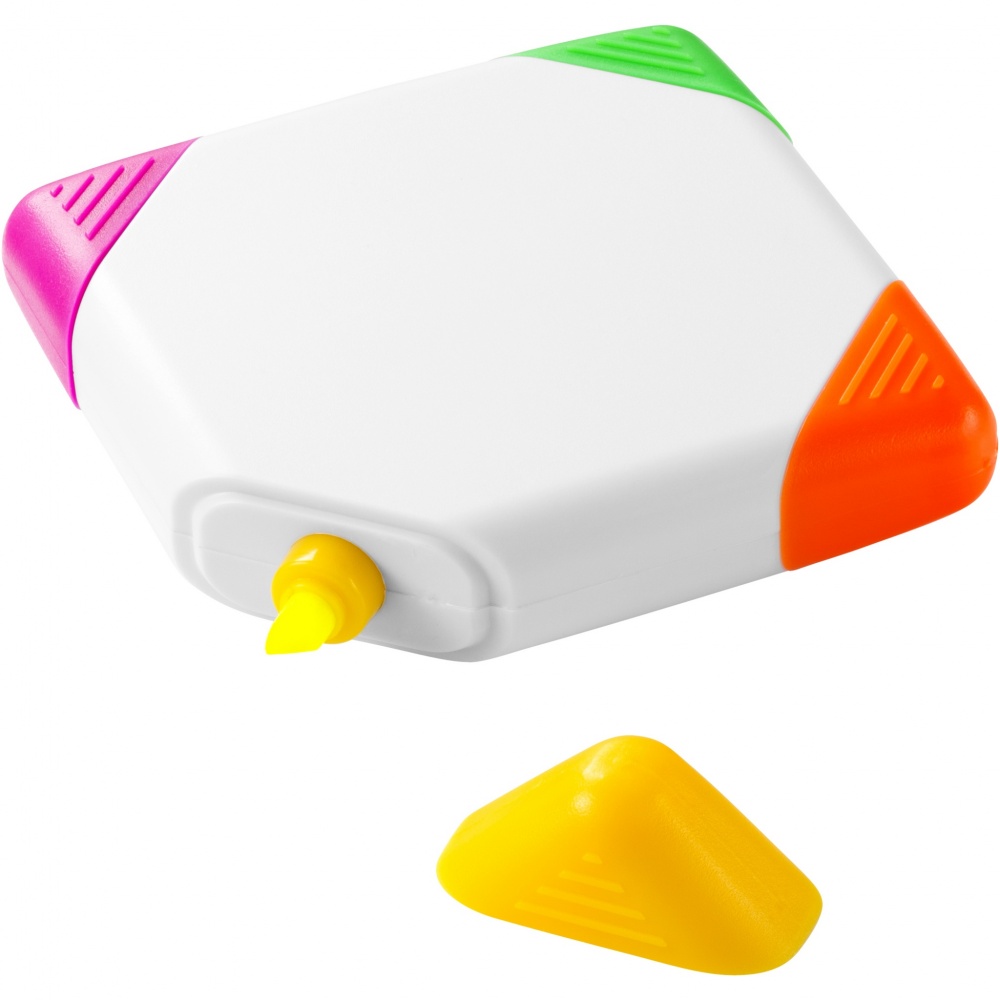 Logo trade promotional merchandise picture of: Trafalgar square-shaped 4-colour highlighter