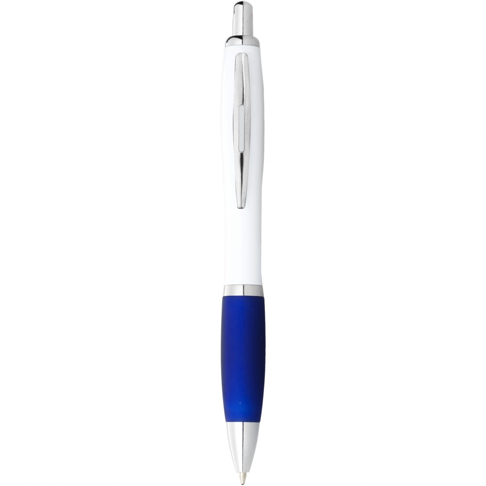 Logo trade advertising products picture of: Nash ballpoint pen white barrel and coloured grip