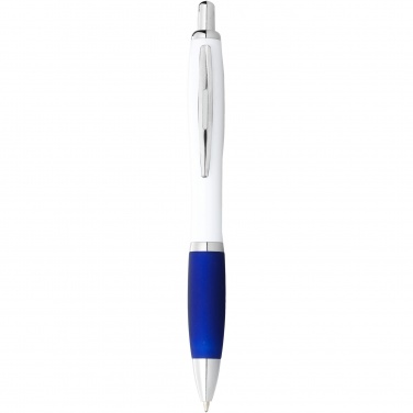 Logo trade promotional product photo of: Nash ballpoint pen white barrel and coloured grip