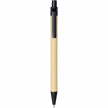 Logo trade promotional merchandise photo of: Berk recycled carton and corn plastic ballpoint pen