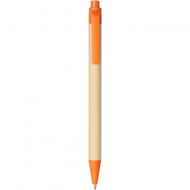Logo trade promotional giveaway photo of: Berk recycled carton and corn plastic ballpoint pen