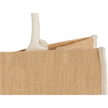 Logo trade promotional items image of: Harry coloured edge jute tote bag 25L