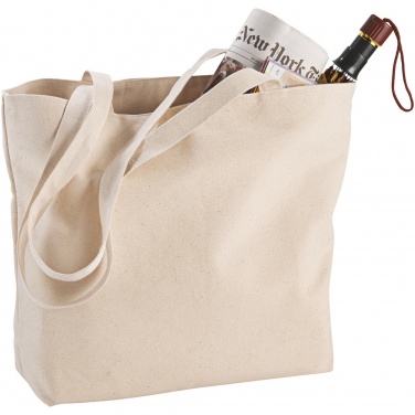 Logo trade promotional merchandise picture of: Ningbo 320 g/m² zippered cotton tote bag 15L