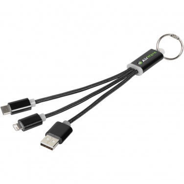 Logotrade promotional items photo of: Metal 3-in-1 charging cable with keychain