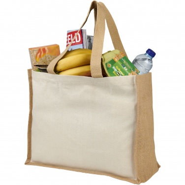 Logotrade advertising product image of: Varai 320 g/m² canvas and jute shopping tote bag 23L
