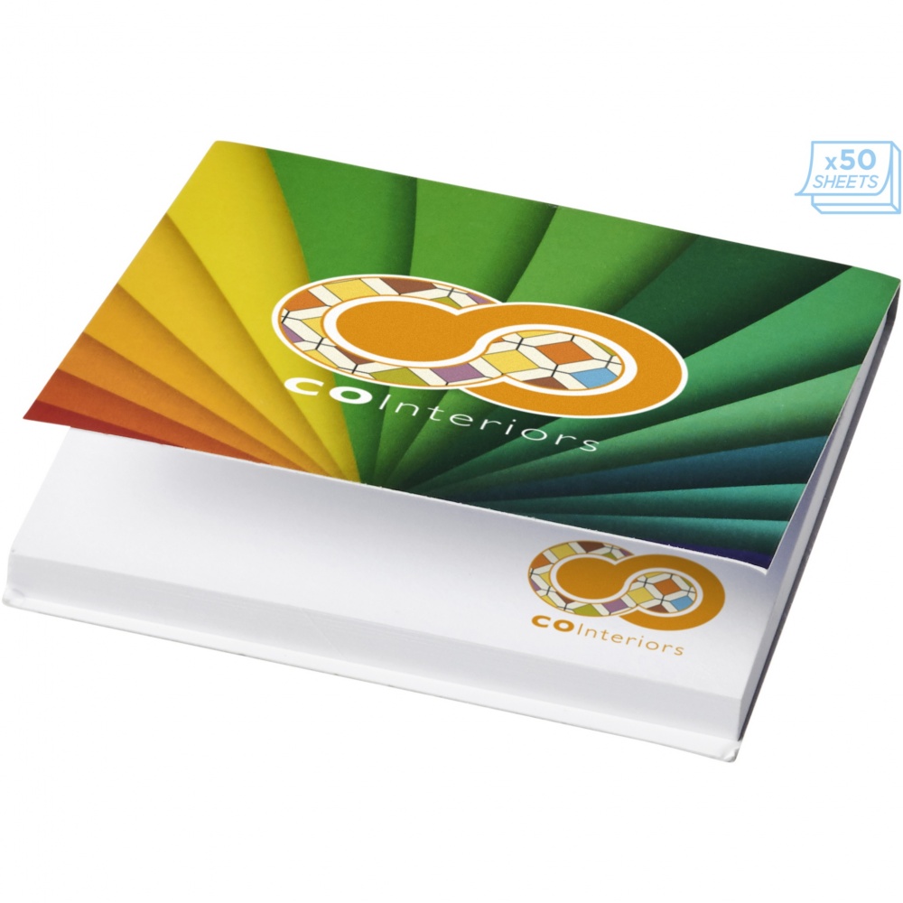 Logo trade promotional gifts picture of: Sticky-Mate® soft cover squared sticky notes 75x75mm