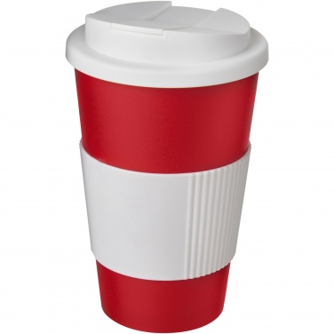 Logo trade business gifts image of: Americano® 350 ml tumbler with grip & spill-proof lid