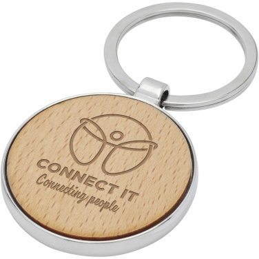 Logo trade promotional products picture of: Moreno beech wood round keychain