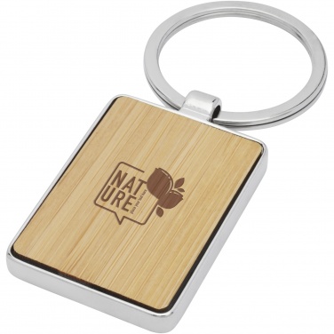 Logo trade corporate gift photo of: Neta bamboo rectangular keychain