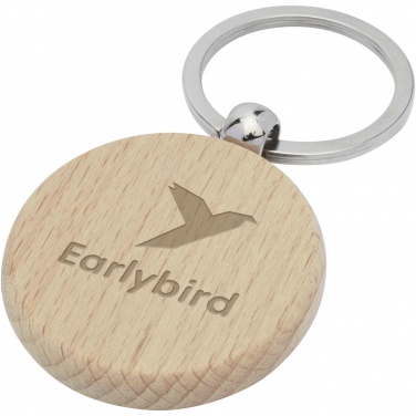 Logotrade promotional products photo of: Giovanni beech wood round keychain