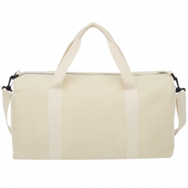 Logo trade advertising product photo of: Pheebs 450 g/m² recycled cotton and polyester duffel bag 24L