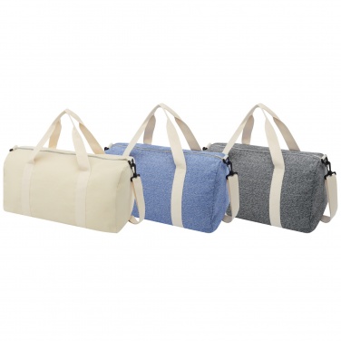 Logo trade corporate gifts image of: Pheebs 450 g/m² recycled cotton and polyester duffel bag 24L