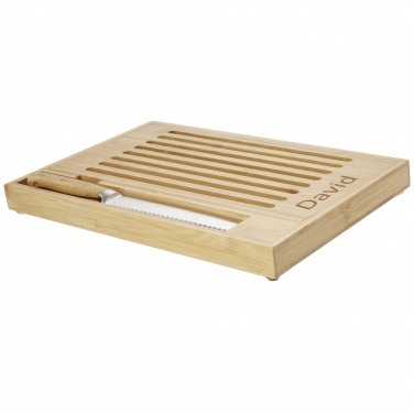 Logotrade promotional merchandise picture of: Pao bamboo cutting board with knife