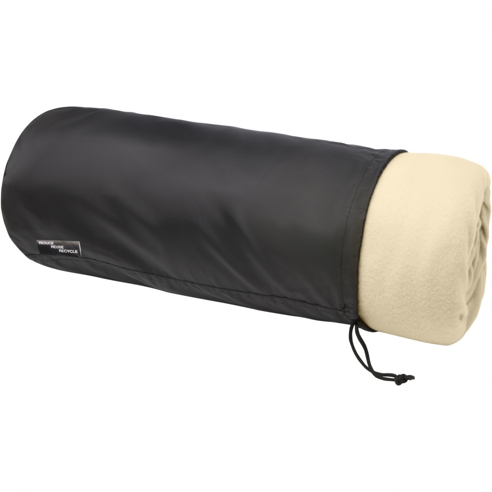 Logo trade promotional merchandise picture of: Marigold GRS certified RPET polar fleece and sherpa blanket