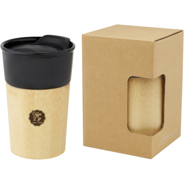 Logo trade promotional merchandise image of: Pereira 320 ml porcelain mug with bamboo outer wall