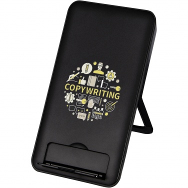 Logo trade promotional product photo of: Loop 10W recycled plastic wireless charging pad with phone stand