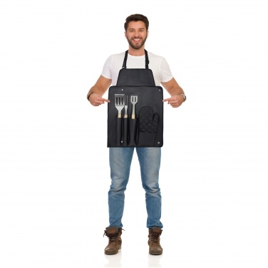 Logotrade promotional item image of: Gril 3-piece BBQ tools set and glove 