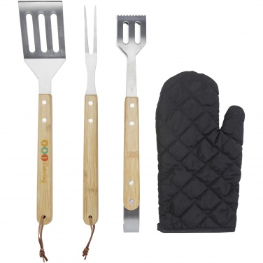 Logo trade advertising product photo of: Gril 3-piece BBQ tools set and glove 