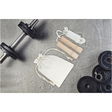 Logo trade promotional item photo of: Denise wooden skipping rope in cotton pouch