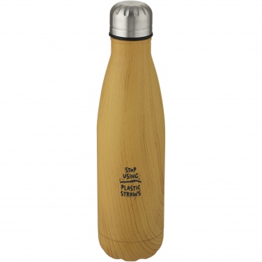 Logo trade business gift photo of: Cove 500 ml vacuum insulated stainless steel bottle with wood print