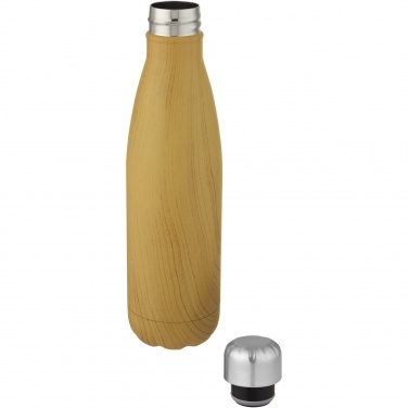 Logo trade promotional item photo of: Cove 500 ml vacuum insulated stainless steel bottle with wood print