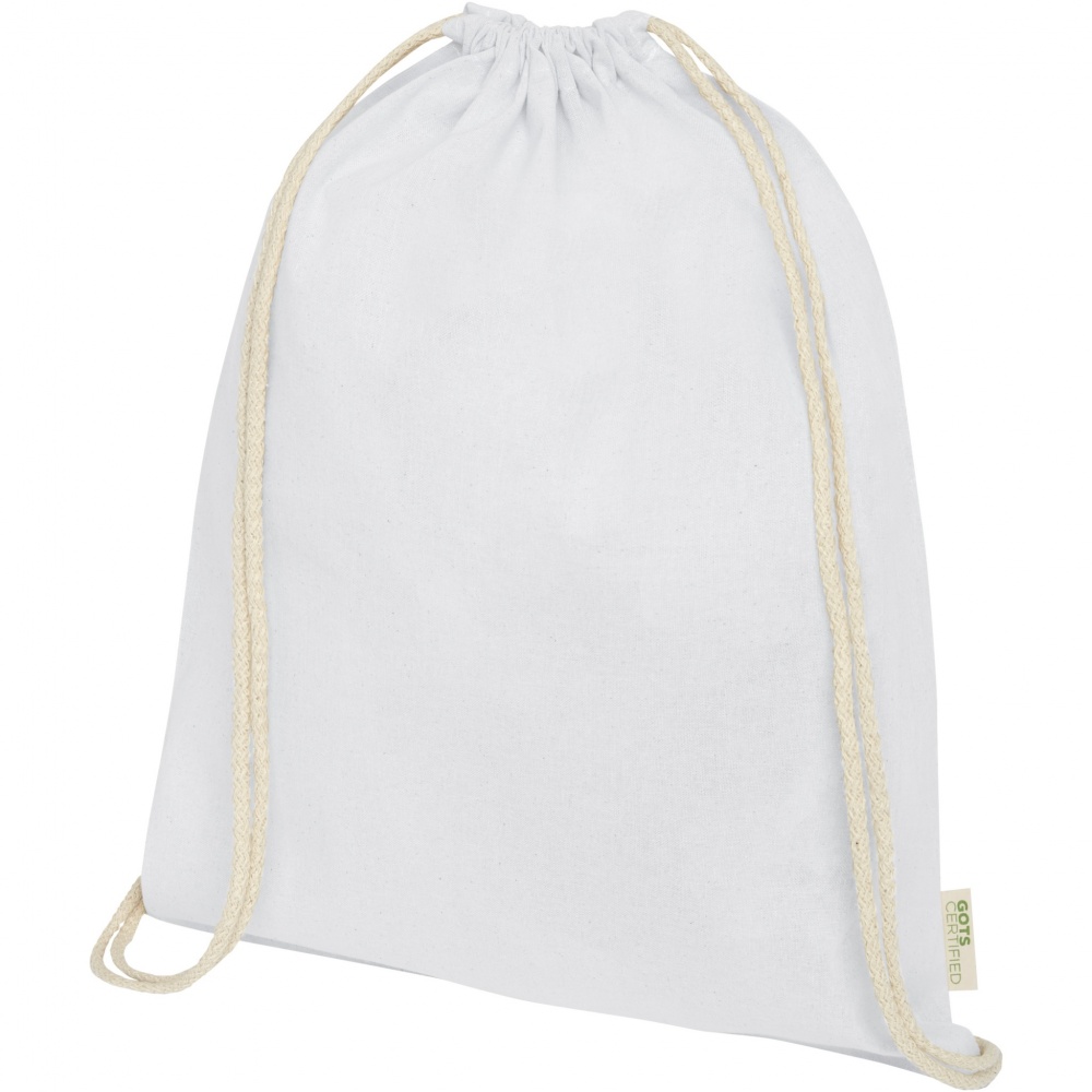 Logo trade promotional gifts image of: Orissa 140 g/m² organic cotton drawstring bag 5L