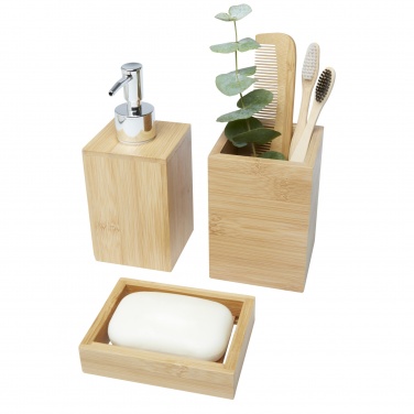 Logo trade promotional gift photo of: Hedon 3-piece bamboo bathroom set