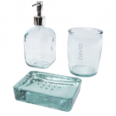 Logo trade promotional gift photo of: Jabony 3-piece recycled glass bathroom set