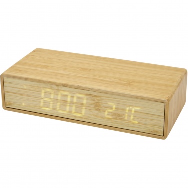 Logotrade promotional products photo of: Minata bamboo wireless charger with clock
