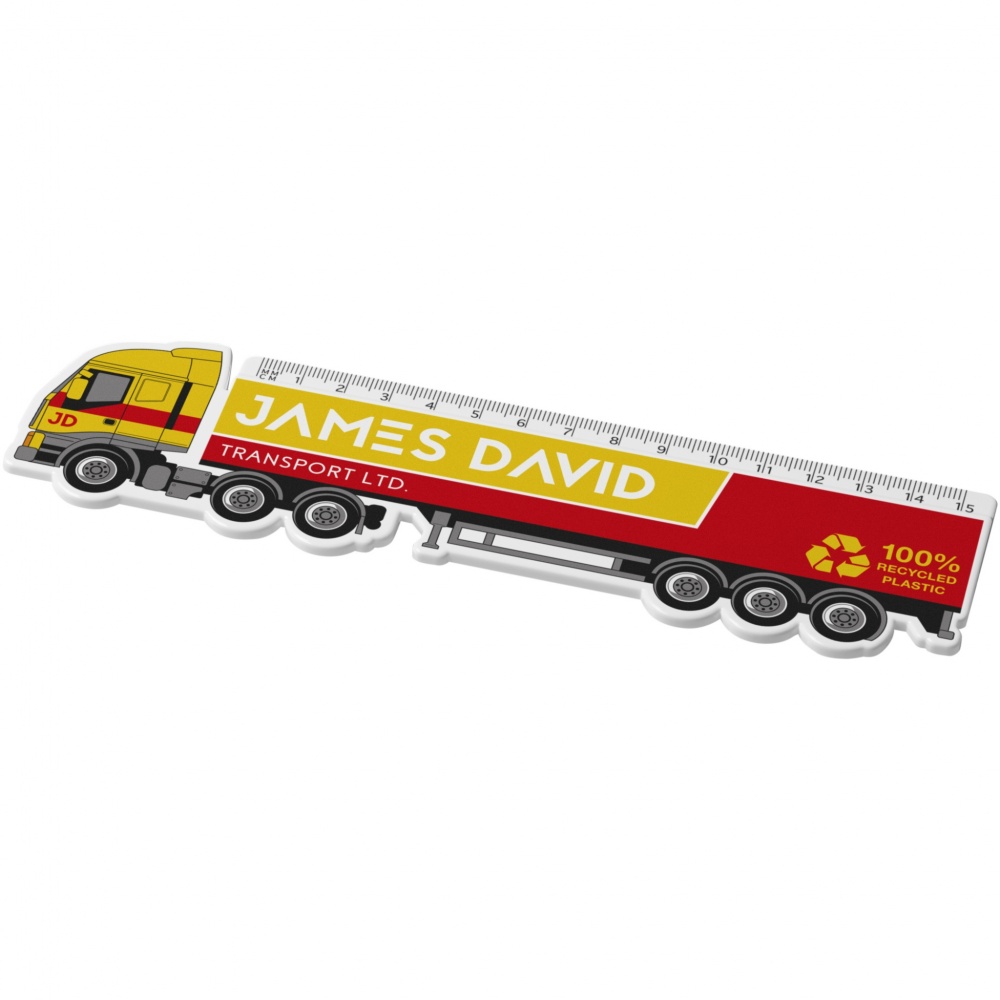 Logo trade promotional items picture of: Tait 15 cm lorry-shaped recycled plastic ruler