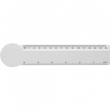 Logo trade promotional item photo of: Tait 15 cm circle-shaped recycled plastic ruler 
