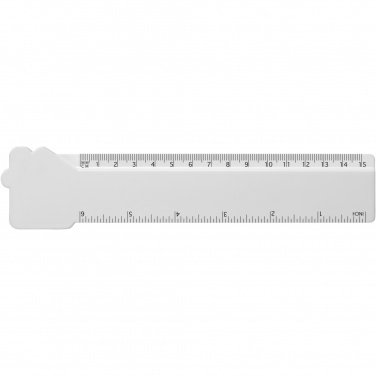 Logo trade promotional gift photo of: Tait 15 cm house-shaped recycled plastic ruler