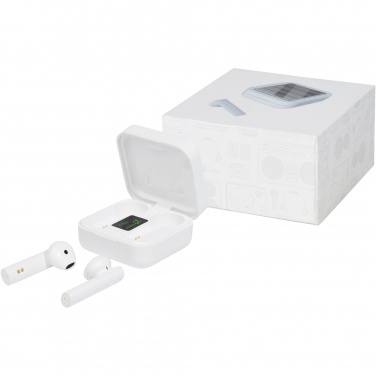 Logo trade business gifts image of: Tayo solar charging TWS earbuds 