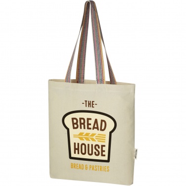 Logotrade promotional item image of: Rainbow 180 g/m² recycled cotton tote bag 5L