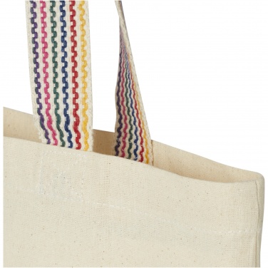 Logo trade business gifts image of: Rainbow 180 g/m² recycled cotton tote bag 5L