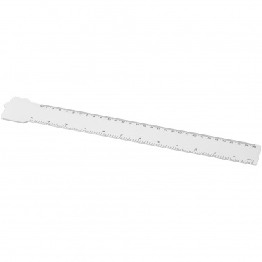 Logo trade corporate gifts picture of: Tait 30cm house-shaped recycled plastic ruler