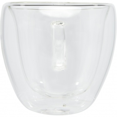 Logotrade promotional product image of: Manti 2-piece 100 ml double-wall glass cup with bamboo coaster 